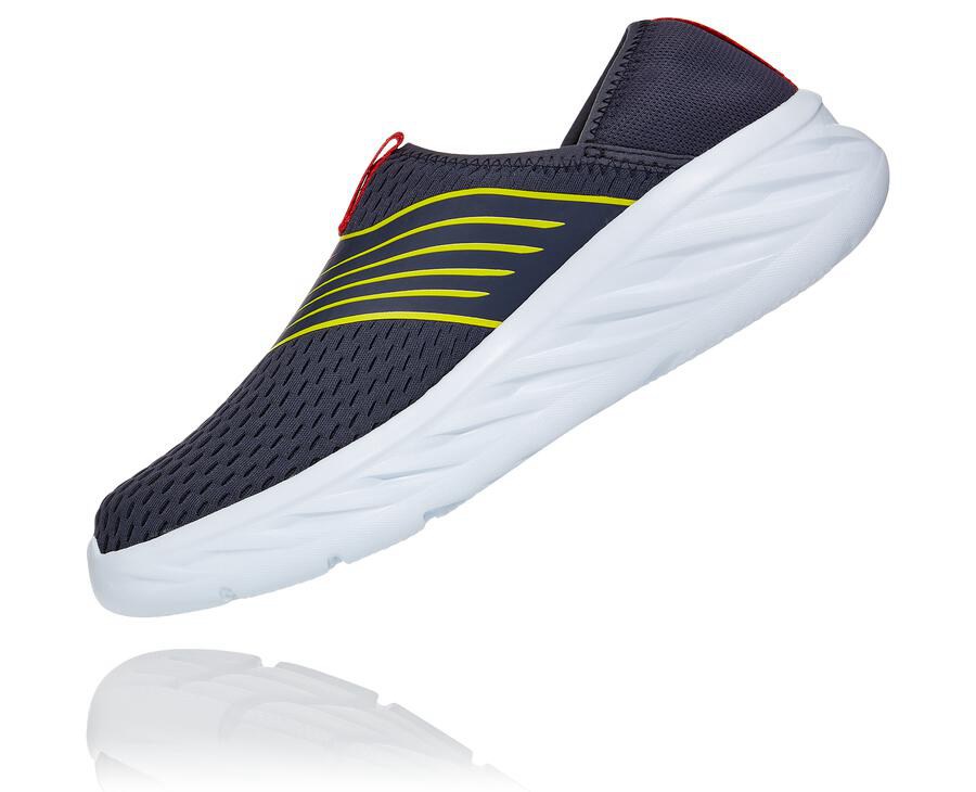 Hoka One One Ora Recovery Sandaler Herr - Marinblå/Vita - MPAOV-5893